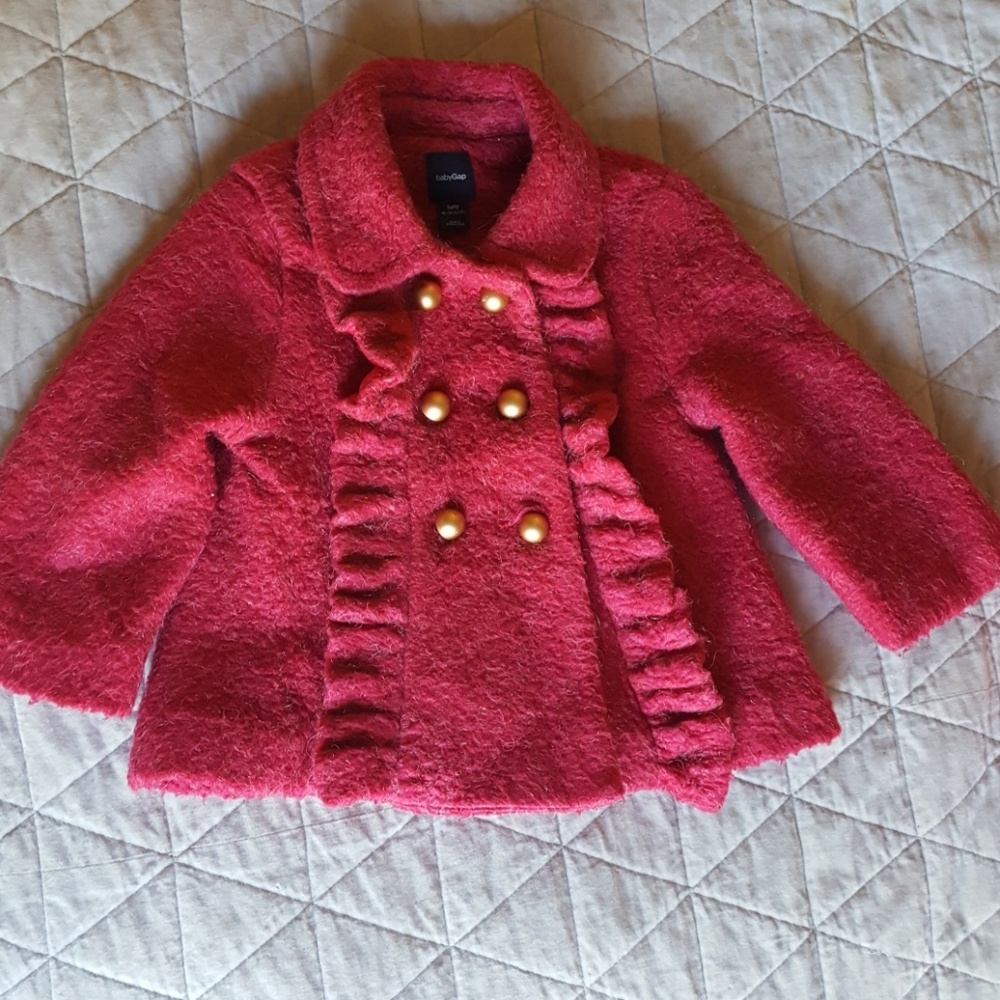 Gap baby raspberry pea coat, size 18-24 months
